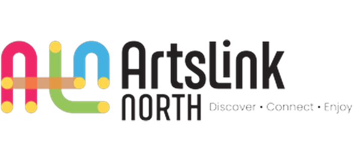 ArtsLink North logo with colorful interconnected lines and text.